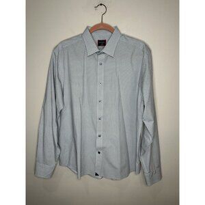 Untuckit Valdonica Button Up Shirt Size Large Grey Gray Patterned Long Sleeve